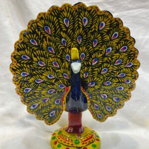 Majestic Meenakari: The Vibrant Hand-Painted Peacock