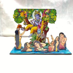 Handcrafted Krishna Cheer Haran Lila 3D Standing Set – Traditional Vrindavan Story Figurine