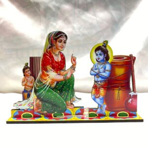 Handcrafted Damodar Lila 3D Standing Set – Yashoda Krishna "Ukhal Bandhan" Spiritual Decor