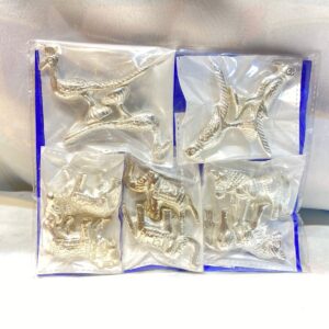 Premium Silver-Plated Animal Miniature Set – 10-Piece Traditional Decorative Figurine Collection
